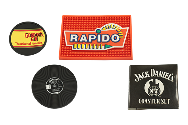 Rubber coasters and bar mats 