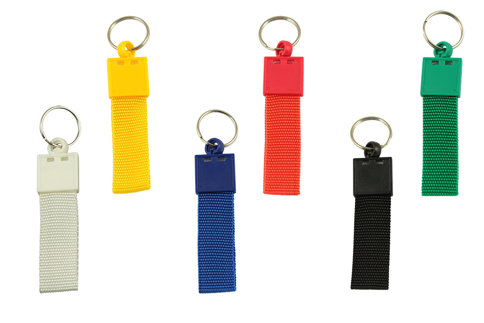 Plastic top keychain with webbing  strap 