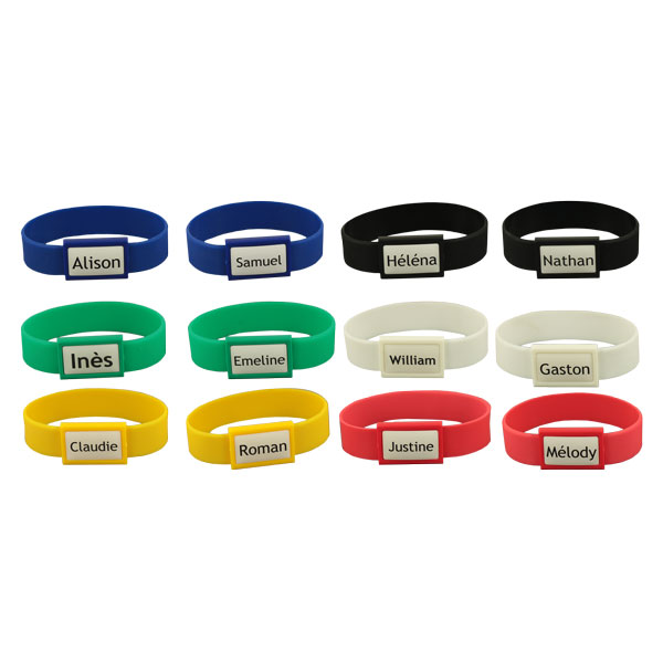 Silicon wristband with large  plastic patch