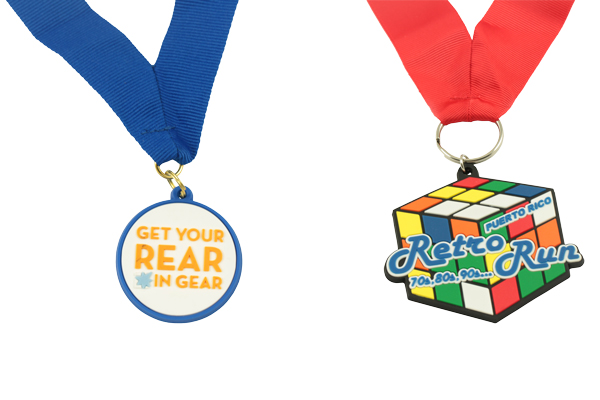 Rubber medals and necklace