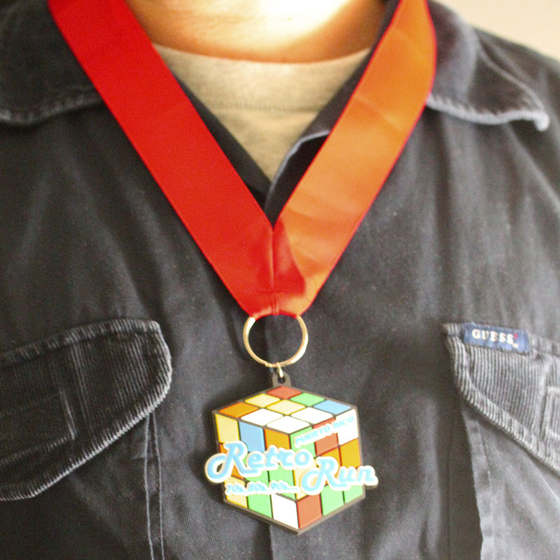 Rubber medals and necklace