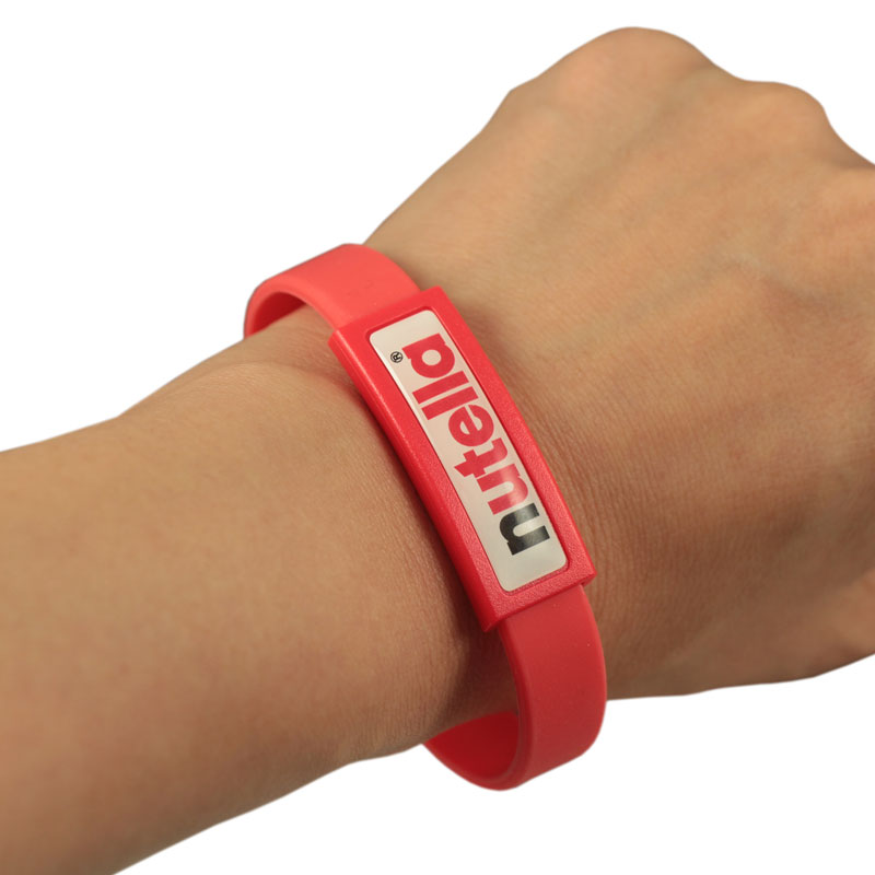 Silicon wristband with thin  plastic patch 