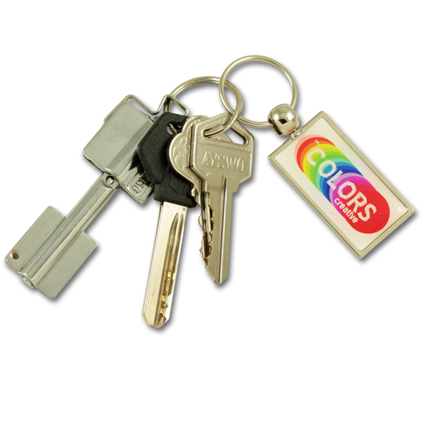 Rectangle zamac doming keychain