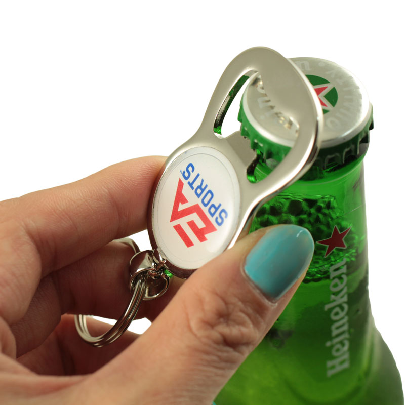 Zamac bottle opener keychain 