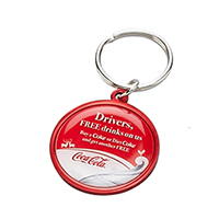 Large round aluminium keychain 31mm doming 