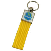 Zamac top with webbing strap and doming keychain 