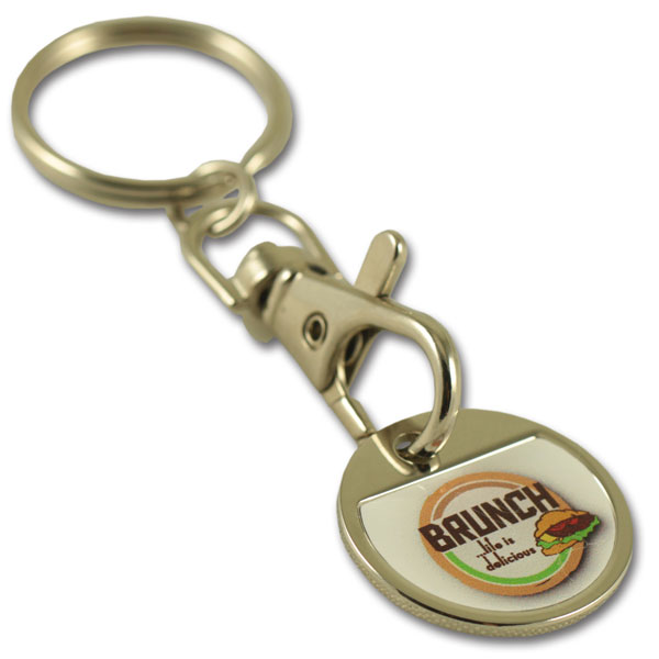 EURO 0.50 iron coin keychain with thin doming