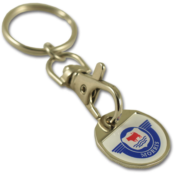 GBP 1.00 iron coin keychain with thin doming