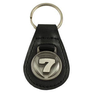 Metal keychain with leather