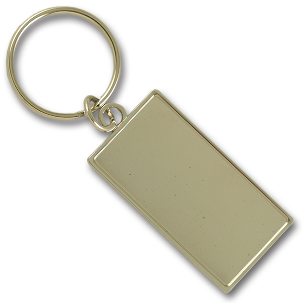 Rectangle metal keychain with doming