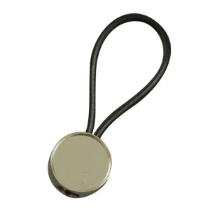 Round zamac rubber loop keychain 