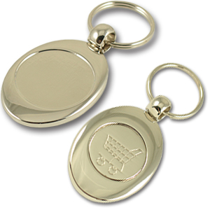 Zamac coin holder keychain 