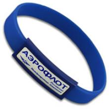 Silicon wristband with thin  plastic patch 