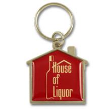 Metal house shape keychain with doming